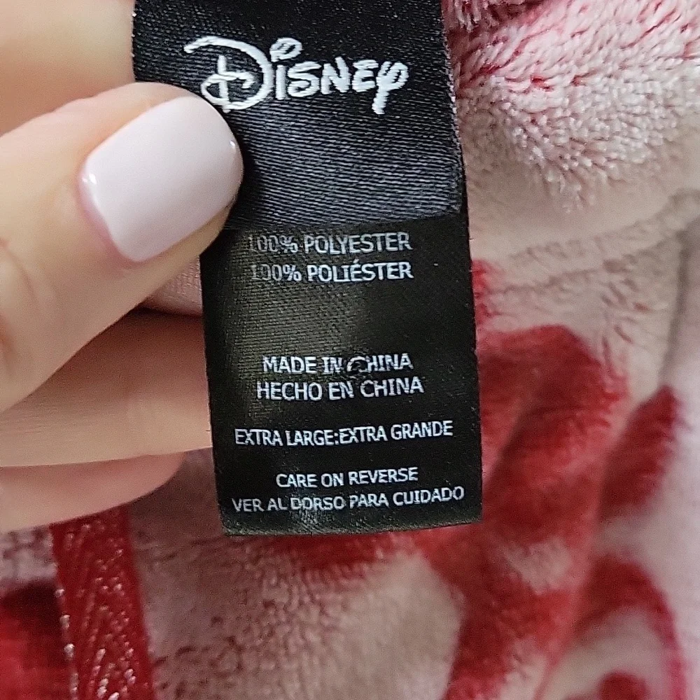 Disney World Mickey Mouse Womens XL Pajama Set Plush‎ Lounge Red White Cozy - Picture 11 of 15
